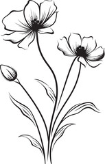 Linear Abstract Flower Icon Symbol Abstract Floral Emblem Graphic Logo