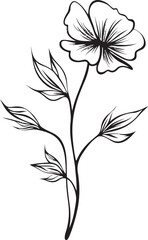 Sleek Abstract Design Floral Icon Modern Line Art Daisy Logo Graphic