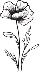 Geometric Line Floral Minimal Graphic Linear Abstract Petal Icon Design