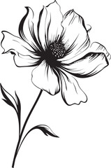 Elegant Line Art Floral Minimal Logo Geometric Daisy Design Iconic Graphic