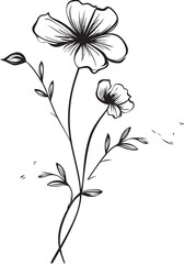 Elegant Floral Symbol Iconic Graphic Linear Petal Design Minimal Logo