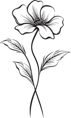 Minimalist Line Art Flower Icon Symbol Simple Geometric Emblem Floral Logo