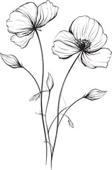 Modern Line Art Daisy Logo Graphic Elegant Minimalist Emblem Iconic Logo