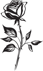 Minimal Rose Icon Sketchy Graphic Sleek Floral Design Minimalistic Logo