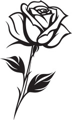 Minimalist Petal Design Sketch Icon Linear Abstract Rose Emblem Logo