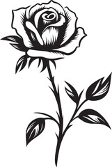 Linear Rose Sketch Emblem Design Contemporary Blossom Sketch Minimal Logo