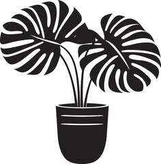 Modern Plant Pot Sketch Elegant Graphic Elegant Leaf Icon Iconic Design