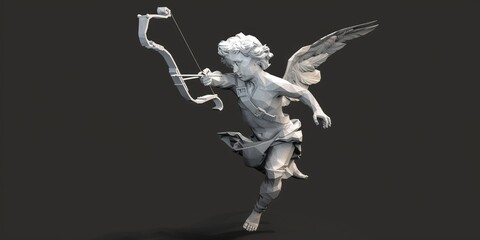 Cupid Shooting Arrow in Abstract Style