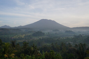 Agung volcano on the island of Bali