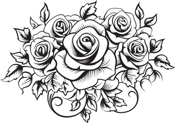 Stylish Rose Sketch Minimalistic Symbolism Elegant Floral Outline Modern Icon