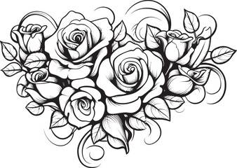 Simple Rose Sketch Graphic Emblem Minimalistic Flower Outline Modern Symbol