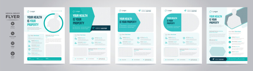 Medical Health Services Flyer Design Bundle Pack