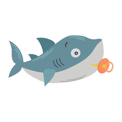 Baby shark icon clipart avatar logotype isolated vector illustration