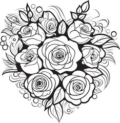 Simple Floral Design Stylish Emblem Minimalist Rose Sketch Elegant Floral Symbol