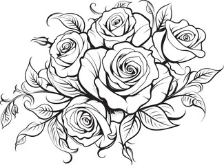 Elegant Floral Outline Modern Icon Geometric Rose Design Abstract Floral Logo