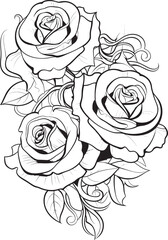 Minimalistic Flower Sketch Iconic Design Linear Rose Icon Stylish Floral Representation