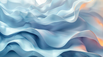 Fototapeta premium Abstract Flowing Blue Fabric Background.