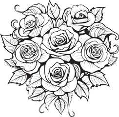 Minimalistic Rose Sketch Stylish Floral Design Linear Floral Symbol Graphic Floral Logo