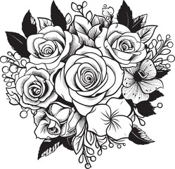 Linear Floral Symbol Graphic Floral Logo Simple Rose Emblem Minimalistic Icon