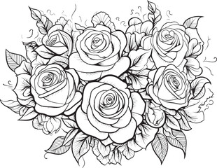 Geometric Floral Icon Iconic Rose Bouquet Minimalistic Rose Outline Stylish Logo