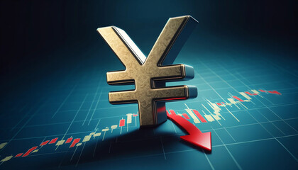 Fototapeta premium 円安のイメージグラフ2
