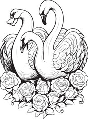 Simple Rose Bouquet Icon Graphic Floral Emblem Sleek Outline of Roses Modern Emblem