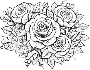 Fototapeta premium Elegant Rose Symbol Iconic Bouquet Minimal Flower Design Stylish Emblem