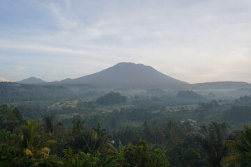 Agung volcano on the island of Bali