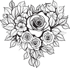 Sleek Outline of Roses Graphic Floral Icon Modern Floral Icon Minimalistic Emblem