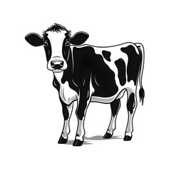 black and white cow