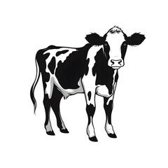 black and white cow