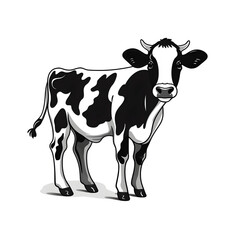 black and white cow