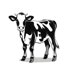 black and white cow