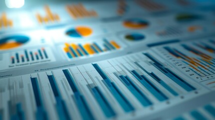 Professional market analysis visuals showing economic data and financial projections