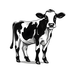 black and white cow