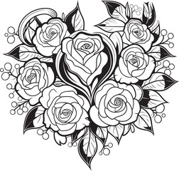 Elegant Design of Roses Iconic Floral Symbol Minimalist Floral Icon Sleek Rose Bouquet