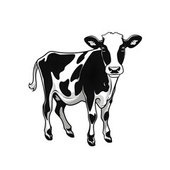 black and white cow
