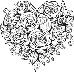 Elegant Rose Bouquet Sleek Floral Icon Minimal Design of Roses Contemporary Emblem