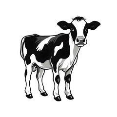 black and white cow