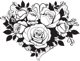 Elegant Floral Outline Minimalistic Rose Icon Minimalist Bouquet Sketch Sleek Floral Design