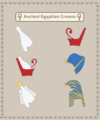 The Crowns of ancient Egypt Illustration vector