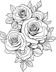 Minimalist Floral Icon Sleek Emblem Geometric Rose Bouquet Contemporary Floral Symbol