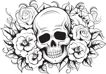 Sleek Outline of Roses Minimalistic Icon Abstract Floral Icon Elegant Emblem