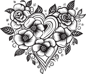 Geometric Rose Bouquet Elegant Floral Artistic Outline of Roses Stylish Logo
