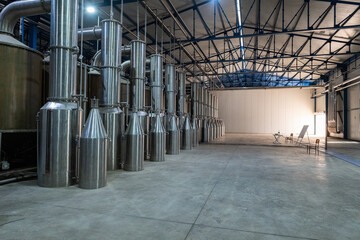 Distillation tanks in a rose processing factory in Turkey.