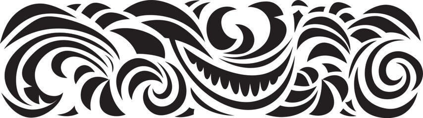 Tribal Stripe Design Ethnic Polynesian Logo Polynesian Pattern Icon Tribal Tattoo Emblem