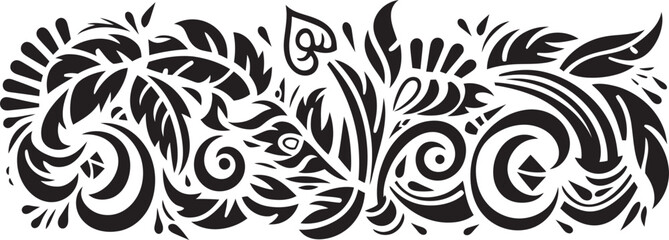 Polynesian Pattern Logo Tribal Icon Stripe Tattoo Design Ethnic Polynesian Emblem