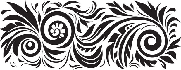 Polynesian Tattoo Icon Tribal Pattern Ethnic Tribal Emblem Stripe Design