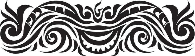 Polynesian Icon Tattoo Emblem Tribal Stripe Design Polynesian Ethnic Emblem