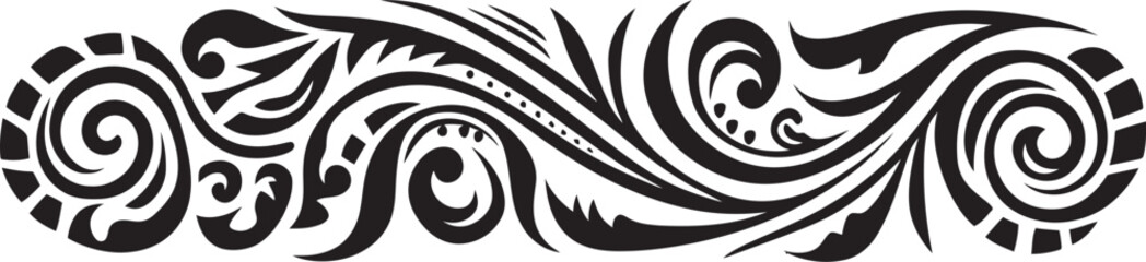 Tribal Tattoo Icon Stripe Design Logo Ethnic Polynesian Emblem Tribal Icon